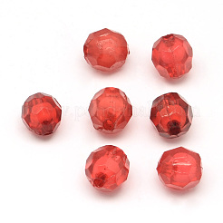 Perles rondes en acrylique transparent à facettes&nbsp;TACR-Q010-8mm-M