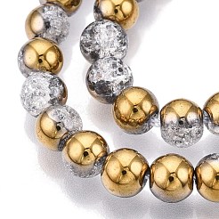 Brins de perles de verre craquelées électrolytiques&nbsp;X-EGLA-N014-6mm-04