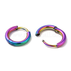 Pendientes de aro huggie de aleación de titanio con revestimiento iónico (ip) para mujer&nbsp;EJEW-A100-01C-RC