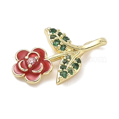 Pendentifs avec zircon cubiques à micro-pavés en laiton&nbsp;KK-K368-45G-02