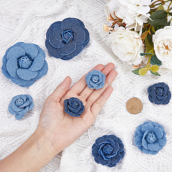 16 Stück 8 Stil Denim Stoff Blumen&nbsp;DIY-FH0005-73