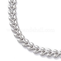 Anlaufgeschützte Halskette aus 304er Edelstahl mit Kolbenkette für Männer und Frauen&nbsp;STAS-B039-09P