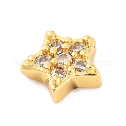 Gestell aus Messing mit Mikropflaster und klaren Zirkonia-Cabochons&nbsp;KK-F874-02G-06