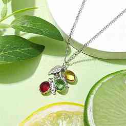 Colliers pendentifs en acier inoxydable et en verre&nbsp;NJEW-JN04701