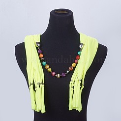 Collane di foulard di stoffa perline da donna di design semplice&nbsp;NJEW-K111-02B