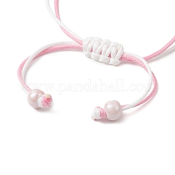 Verstellbare Armbänder aus geflochtenen Perlen aus Nylonschnur für Damen&nbsp;BJEW-JB11409-01