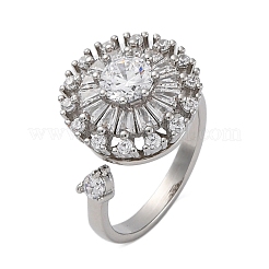 Drehbare offene Manschettenringe mit Sonnenblumenmotiv für Damen&nbsp;RJEW-C118-10P