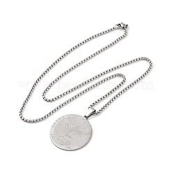 Collier avec pendentif en forme de boîte en acier inoxydable 201&nbsp;NJEW-S440-01P
