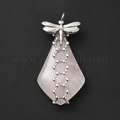 Pendentifs de quartz rose naturel&nbsp;G-G870-01P