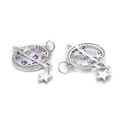 Pendenti in zirconi cubici colorati in micro pavè di ottone&nbsp;ZIRC-Z011-04P