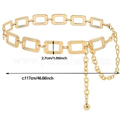 Taillengürtel aus strukturierter rechteckiger Gliederkette aus Zinklegierung für Damen&nbsp;FS-WG590D2-01