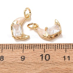 Zircone cubique transparente micro pavée de laiton avec breloques en émail&nbsp;CU-K002-47G-E