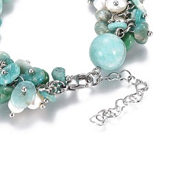 Bracciali di perline amazzonite naturali&nbsp;BJEW-JB04161