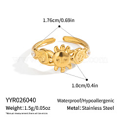 Offene Manschettenringe aus Edelstahl 304 mit Mikropavé-Fassung und Zirkonia für Damen&nbsp;EU8307