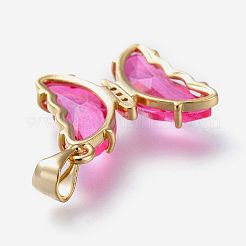 Pendenti in zirconi cubici trasparenti in micro pavè di ottone&nbsp;ZIRC-P079-D01-13