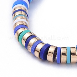 Bracelets élastiques faits à la main de perles heishi en pâte polymère&nbsp;BJEW-JB05300-04