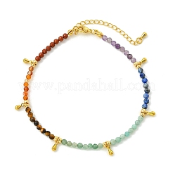 Bracelets de cheville ronds à facettes en améthyste&nbsp;AJEW-AN00882
