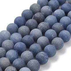 Gefärbte und erhitzte natürliche blaue Aventurinperlenstränge&nbsp;G-J376-31-10mm