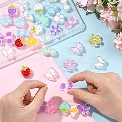 36pcs 6 styles de perles acryliques transparentes&nbsp;ACRC-YW0001-04