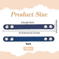20 sangle en simili cuir avec œillets métalliques argentés pour accessoires de sac&nbsp;DIY-NB0016-35C