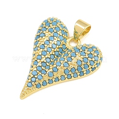 Pendentifs en laiton micro pavé de zircons cubiques bleu ciel&nbsp;CU-CBA4A93-02G-G