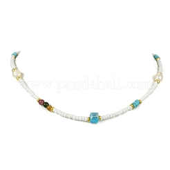 Colliers de perles heishi en howlite naturelle teintée&nbsp;NJEW-JN06249-04