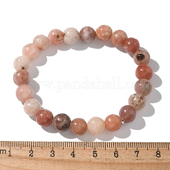 Stretch-Armbänder aus natürlichem Pflaumenblüten-Jaspis&nbsp;X-BJEW-F380-01-B08