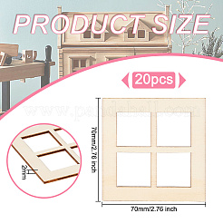 Mini-Puppenhaus-Fenstermöbelzubehör aus Holz&nbsp;DJEW-WH0015-112