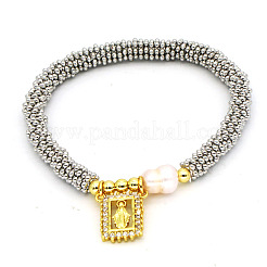 Bracelets extensibles à perles rondes en acier inoxydable 304&nbsp;FS-WG5A960-04