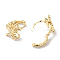 Pendientes de aro de latón con lazo para mujer&nbsp;EJEW-U008-13G