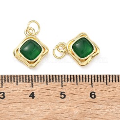 Anhänger aus natürlichem grünem Onyx-Achat (gefärbt und erhitzt)&nbsp;KK-C252-14G-01