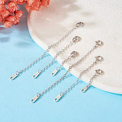 6 Stück 6 Stil Sterling Silber Kabelkettenverlängerung&nbsp;FIND-TA0002-40