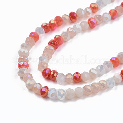 Chapelets de perles en verre électroplaqué&nbsp;EGLA-S192-001A-B07
