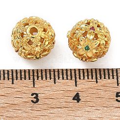 Perline zirconi micro pave  in ottone&nbsp;KK-D224-12G