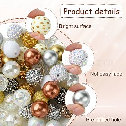 50 Stück DIY-Set zum Basteln von Armbändern aus Strassen aus Kunstharz mit abgestuften Perlen.&nbsp;DIY-CJ0002-47