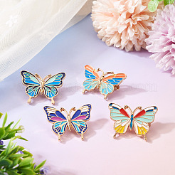4 épingle en émail papillon 4 couleurs&nbsp;JEWB-TA0001-21