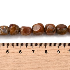 Chapelets de perles en bois pétrifié naturel&nbsp;G-L621-C11-02