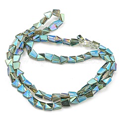 Fili di perle di vetro trasparente placcato completamente arcobaleno&nbsp;EGLA-G037-06A-FR04