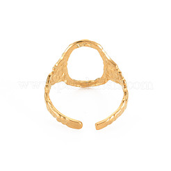 Ionenplattierung (IP) 304 Edelstahl offener ovaler breiter Manschettenring für Frauen&nbsp;RJEW-S405-167G