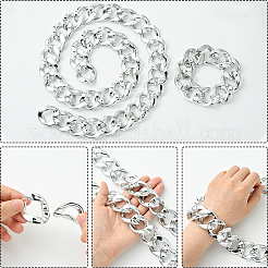 2 stücke 2 arten acryl cuban link kette halsketten & armbänder schmuck sets&nbsp;SJEW-SP0001-01P