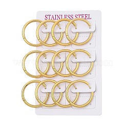 Orecchini a cerchio huggie in acciaio inossidabile 304 con placcatura sotto vuoto in PVD per donna&nbsp;EJEW-F280-07H-G