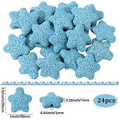 24 Stück Sternperlen aus synthetischem Lavagestein&nbsp;G-PA0002-25A