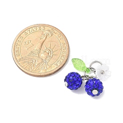Handgemachte Kirschanhänger aus Polymer Clay mit Strassen&nbsp;PALLOY-JF03868-01