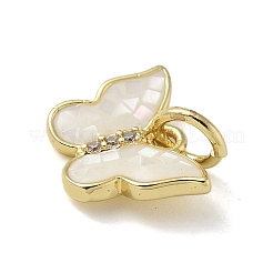 Breloques en laiton avec zircone cubique de micro pave&nbsp;KK-U046-16G-02