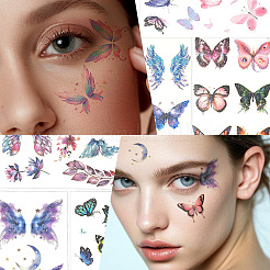 10 Blatt 10 Farben Schmetterlingsmuster Glitzer Body Art Tattoos&nbsp;AJEW-SP0002-80