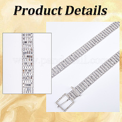 Legierung voller Kristall Strass 5-reihige Kettengürtel&nbsp;AJEW-WH20019-49P