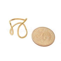 Anillos de puño abiertos de acero inoxidable 304 para mujer&nbsp;LS-RJEW-Z077-01G-11