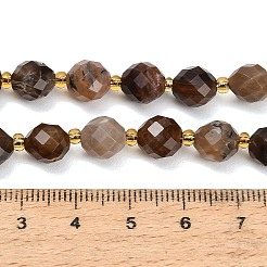 Chapelets de perles en bois pétrifié naturel&nbsp;GG-CBA4A3B-A08