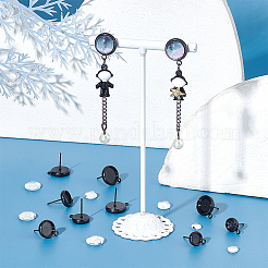 Kit para hacer aretes tipo cúpula en blanco (DIY)&nbsp;STAS-UN0040-32
