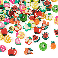 64 pz. 16 stili di perline in argilla polimerica fatte a mano a tema frutta e verdura&nbsp;CLAY-TADJ0001-11